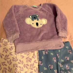 Purple Plush Koala Pajama Set